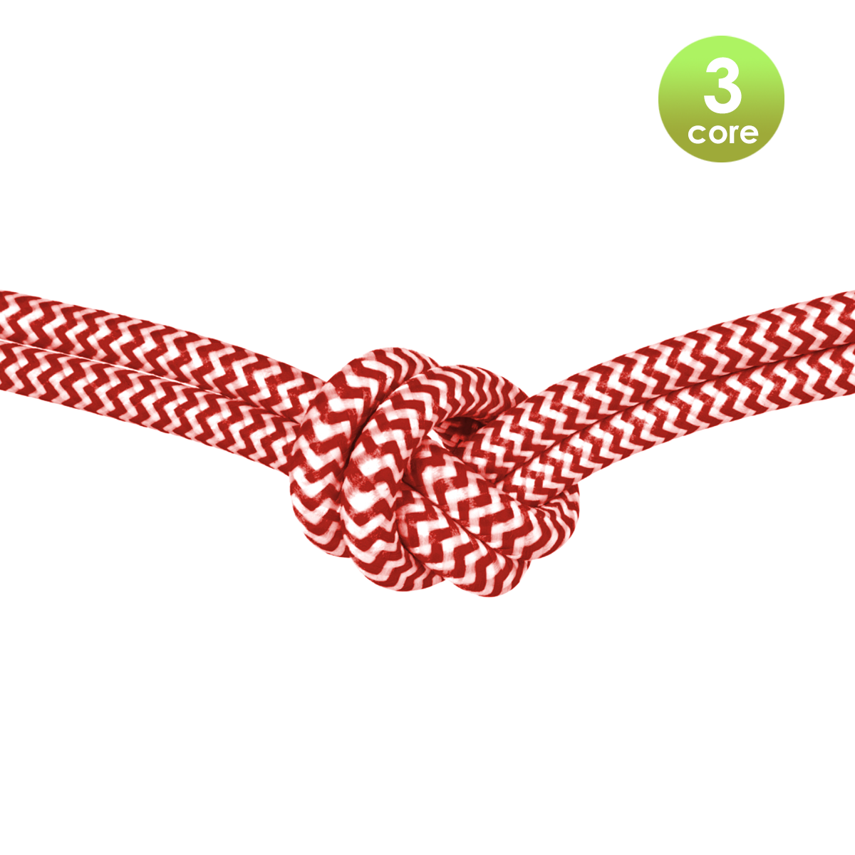 Tangla lighting - TLCB03004A - 3c - Fabric cable 3 core - in scarlet and white - light